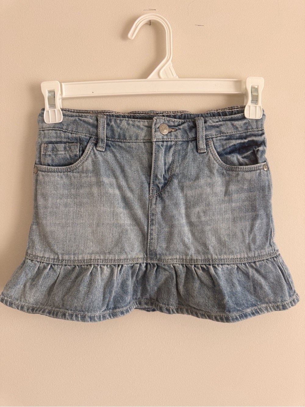 Levi's Light Blue Denim Ruffle Hem Mini Skort